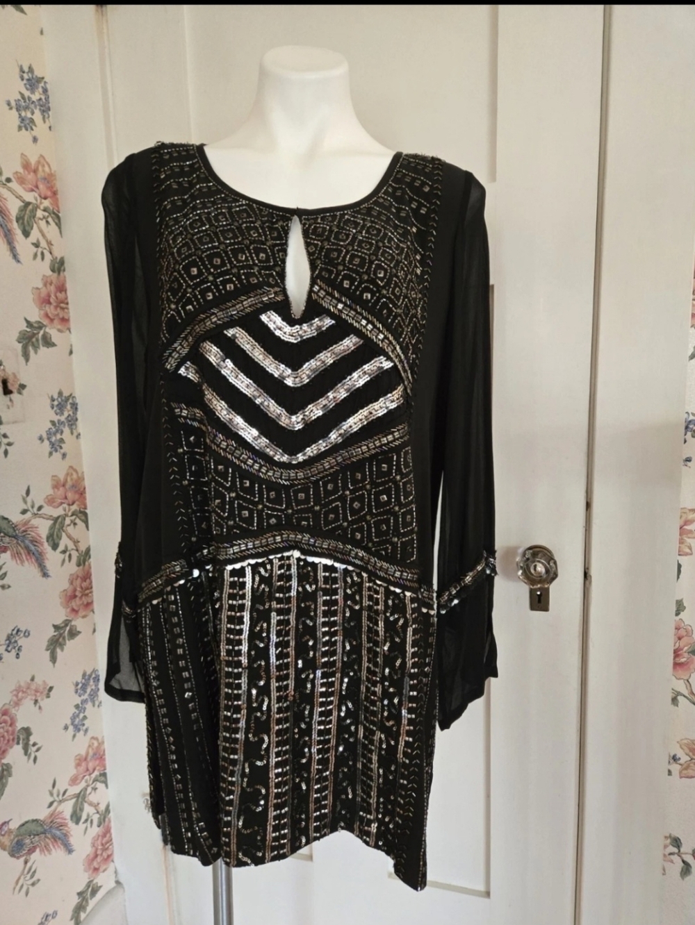 Calypso St. Barth Silk Beaded Tunic.
